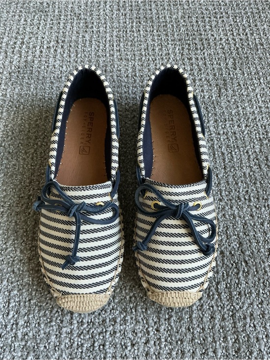 Sperry Shoes - NWOB Sperry Navy and Cream Striped Espadrille Boat Shoes Size 6